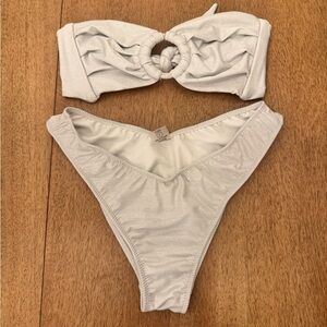 Montce shimmer silver bikini set - like new